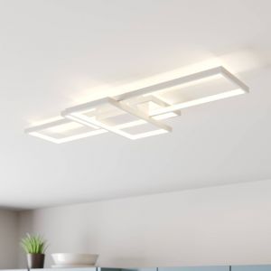 Lindby - led Plafonnier à intensité variable 'Poppy' en aluminium pour salon & salle à manger - blanc