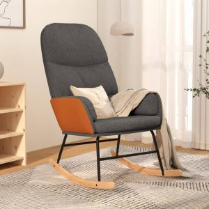 VidaXL Chaise à bascule Gris foncé Tissu - Gris