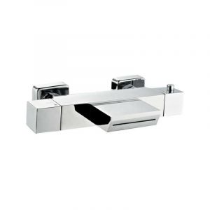 Mitigeur thermostatique baig e et douche ROUSSEAU Karen Chromé Noir