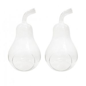 Meubletmoi - Lot de 2 vases à poser terrarium verre transparent poire - glasssbox