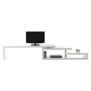 Image de Miliboo Meuble TV design laqué blanc pivotant MAX V2