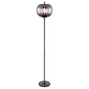Globo Lampadaire, boule en verre, fumée, hauteur 160 cm, BLACKY