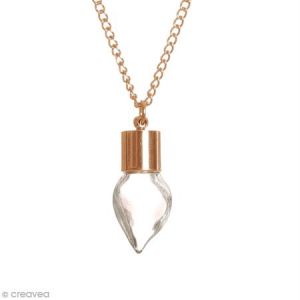 Graine Créative Pendentif Fiole en verre Or rose - 3 cm - Goutte Pendentif pour création et personnalisation de bijoux:Forme : GoutteCouleur: Or