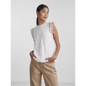 Pieces Chemisier Sans Manches Olline Lace L Cloud Dancer
