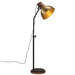 VidaXL Lampadaire 25 W laiton antique 30x30x100-150 cm E27, lampe, lampe sur pied, lampe industrielle, lumi&egrave;re, lampe de lecture, &eacute;clairage