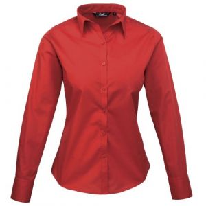 Premier Chemise en popeline &agrave; manches longues pour femme de la marque - Rouge - 36