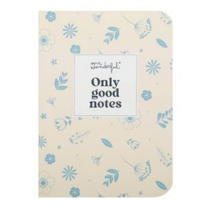 Mr. Wonderful Cahier A6 - Only good notes - Carnet de format A6 avec extérieur recouvert de velours côtelé