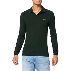 Lacoste Polo slim fit &agrave; manches longues en petit piqu&eacute; uni Taille S Vert