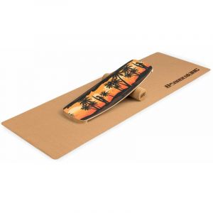 Indoorboard Curved Planc d'équilibre + tapis + rouleau de bois / liège