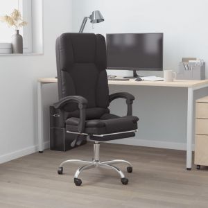 VidaXL 349677 Fauteuil de massage inclinable de bureau Noir Similicuir