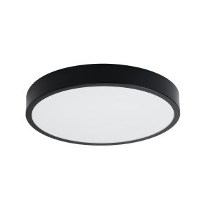 SOLLUX lighting - Suspension Luminaire - Lampe ONYX - Luminaire Décoratif - Lampe LED - Faible Consommation Énergétique - LED, 32W, 2539lm, CRI81, 3000K, ~230V, 50Hz, IP20 - Noir - 50x50x6cm
