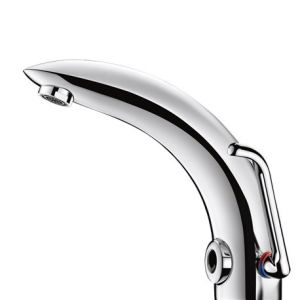 Image de Delabie Mitigeur lavabo 494000LH Tempomatic Mix 2 alim. sur secteur, manette longue