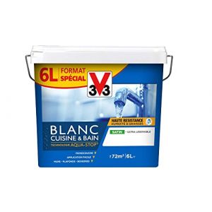 V33 Peinture intérieure monocouche Blanc Cuisine & Bain satin | 6 L