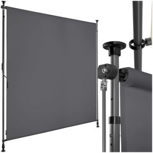 TecTake Store banne - Brise-vue TAIJA avec manivelle et tissu opaque imperm&eacute;able protection UV 150 x 310 cm - Gris Fonc&eacute;