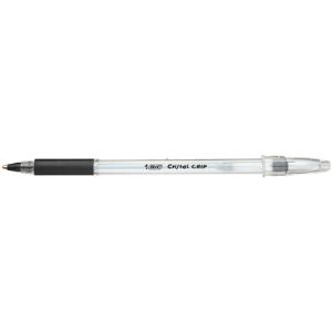 Image de Bic Stylos bille Cristal Grip encre noir pointe moyenne