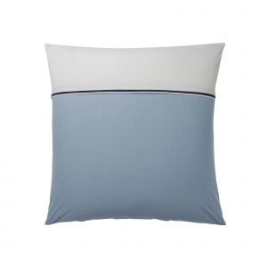Origin Taie d'oreiller en coton turquoise et blanc 63 x 63