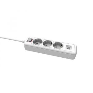 Philips Bloc multiprises &agrave; 3 voies - SPN3032WA/19 - 230V - Blanc - avec USB