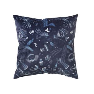 Broste Copenhagen Housses de coussins BELL FLOWER - Couleur 50x50 cm - Taille Bleu