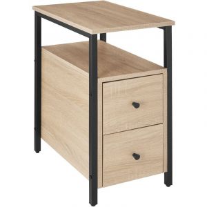 TecTake Table de chevet Tullamore 49,5x30x61,5cm - Bois clair industriel, Ch&ecirc;ne Sonoma