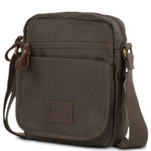 Sac À Bandoulière En Toile Et En Cuir Pour Hommes. Ajustable. Plusieurs Compartiments. Fonctionnel, Pratique Et Confortable Pour Un Usage Quotidien. 307821