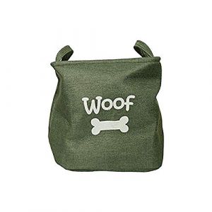 Rosewood Panier de Rangement Durable en Toile de Lin pour Jouets d'Animal pour Chien Vert 33 x 27 cm