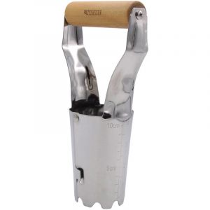 Nature Plantoir &agrave; bulbes &oslash; 6 cm en acier inoxydable, manche bois fsc