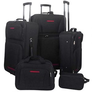 VidaXL Set de valises noires 5 pièces