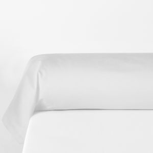 Taie de traversin unie percale de coton biologique Blanc Taille 85X185 cm