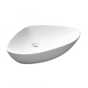 Mai & Mai Lave main évier vasque 59x39,4x13,8 cm en céramique blanc triangulaire lavabo sans trop plein à poser BR215