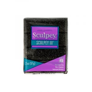 Pâte polymère Sculpey 57 g noir pailleté Artemio