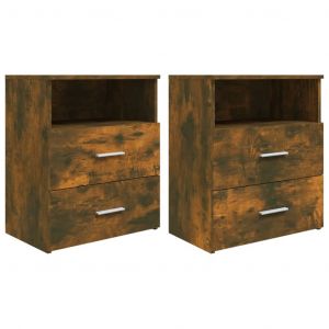 VidaXL Tables de chevet 2 pcs Chêne fumé 50x32x60 cm