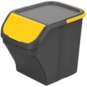 Mondex Corbeille de Stack n' Sort Jaune Gris 25 l avec couvercle 40 x 30 x 34 cm - Marque : ean : 8053687881471