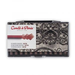 Conté à paris CARRES ESQUISSE SET X12 BISTRE