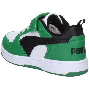 Puma Gar&ccedil;on Unisex Kinder Rebound V6 LO AC+ PS Basket, White Black-Archive Green, 28 EU