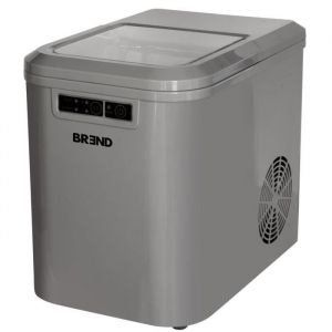 BREND BR-2213 Machine à glaçons avec cuillère et plateau d'égouttage - Grands L ou petits S glaçons - Machine à glaçons portable - 10 kg en 24 heures - Gris
