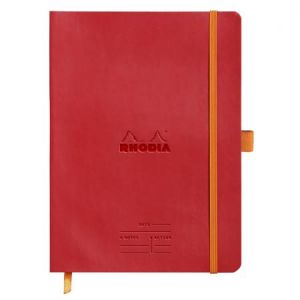 Image de Rhodia 117793C - Meeting Book A5+ format 160x210, 80 feuilles ivoire 90 g/m², couv. coquelicot, ligné