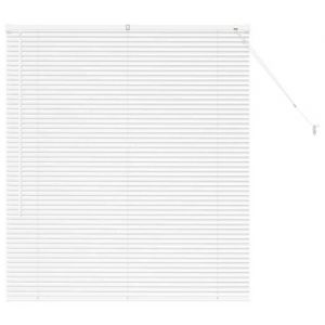 VidaXL Store De Fen&ecirc;tre Avec Des Rideaux Manuel Blanc Aluminium