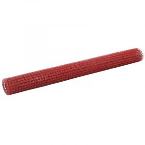 VidaXL Grillage Acier avec revêtement en PVC 25x1,5 m Rouge