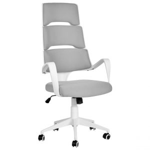 Beliani Chaise de bureau blanc et gris GRANDIOSE