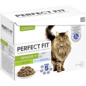 Perfect fit Senior - lot % 24 x 85 g mixte : dinde, carottes/ poisson de mer, petits pois