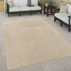 Image de Tapis Int&eacute;rieur & Ext&eacute;rieur Terrasse Et Balcon Style Scandinave R&eacute;sistant Aux Intemp&eacute;ries 160x230 cm, Beige 3 - Paco Home