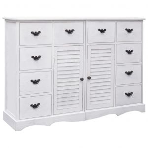 VidaXL Buffet avec 10 Tiroirs 113x30x79 cm Bois Blanc