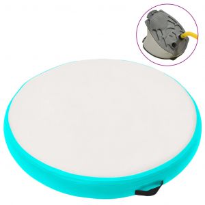 VidaXL Tapis gonflable de gymnastique avec pompe 100x100x20cm PVC Vert