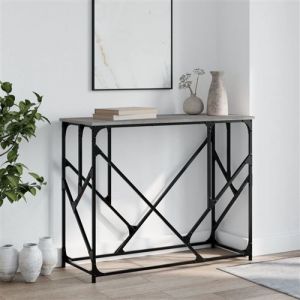 VidaXL Table Console, Table d'Appoint avec Pieds, Bout de Canapé avec Rangement, Meuble d'Entrée Salon, Industriel, Sonoma Gris Bois d'Ingénierie