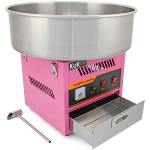 Monster shop KuKoo Machine à Barbe à Papa en Acier Inoxydable Rose Patisserie Sucre Carnaval Fête Foraine chrd horeca