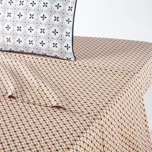 Drap plat pur coton, Teyben Imprimé Taille 180X290 cm;240X290 cm;270X290 cm