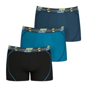 Athena Lot de 3 boxers Training Noir + Bleu + Bleu Clair - Taille L;M;3XL;2XL;S;XL