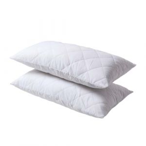 HOMESCAPES Protège Oreiller matelassé en Polycoton, Alèse de Protection pour Oreiller 50 x 90 cm, Lot de 2
