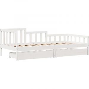 VidaXL Lit De Jour Avec Tiroirs 90x190 Cm Bois De Pin Massif