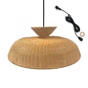 Lumisky Suspension sur secteur pour l'extérieur DARMA OUTDOOR CABLE en rotin naturel style bohème 5m de longueur de câble